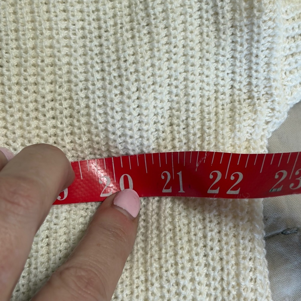 American Eagle‎ Cream Knit Button Front Cardigan Sweater Ivory Small Pockets - Picture 4 of 5